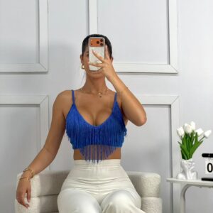 Top Fringe Azul