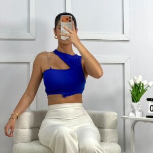 Top One Shoulder Azul