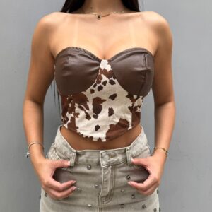 Corset Marrón estampado