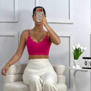 Top Escote Corazón Fucsia