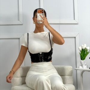 Top Corset Blanco y Negro