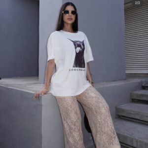 Pant encajes champagne