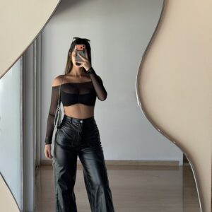 Pant de cuerina
